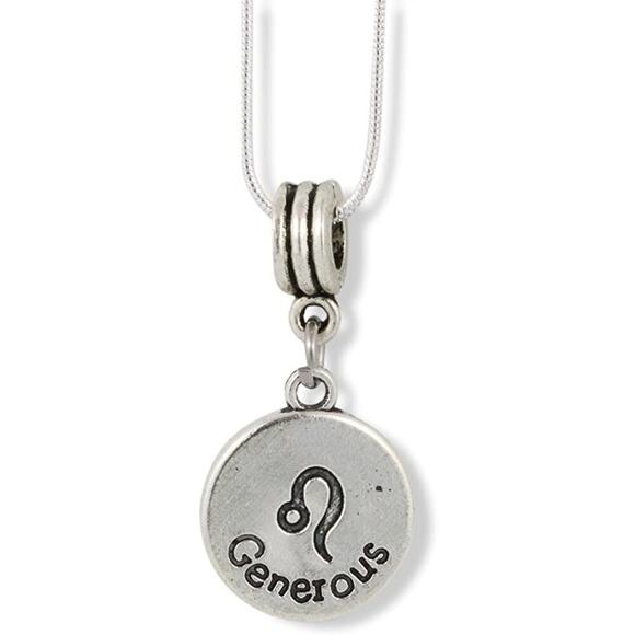 Leo Zodiac Astrology Horoscope Charm Snake Chain Necklace - Picture 2 of 5